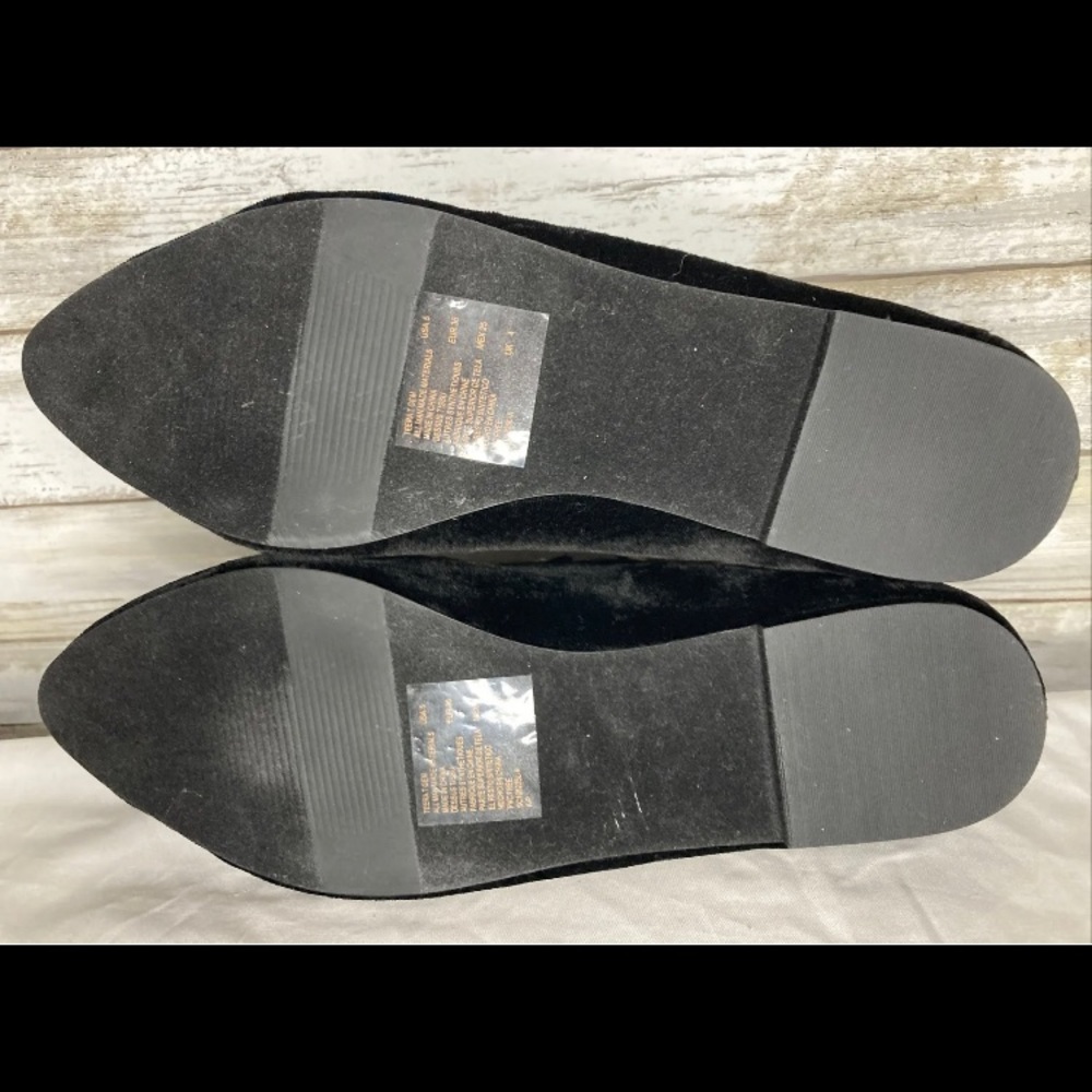 Badgley Mischka TEERA T GEM Black Velvet Jeweled Flats Ankle Straps Women’s 5 - Picture 8 of 12